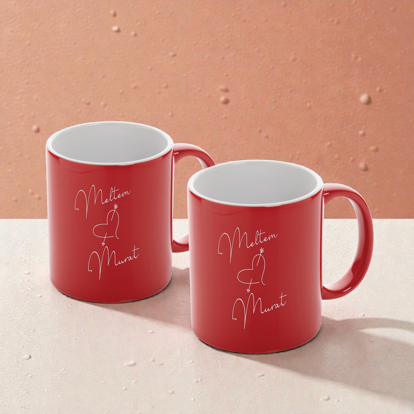 Kişiye Özel Kalpli Kupa İkili Set -1