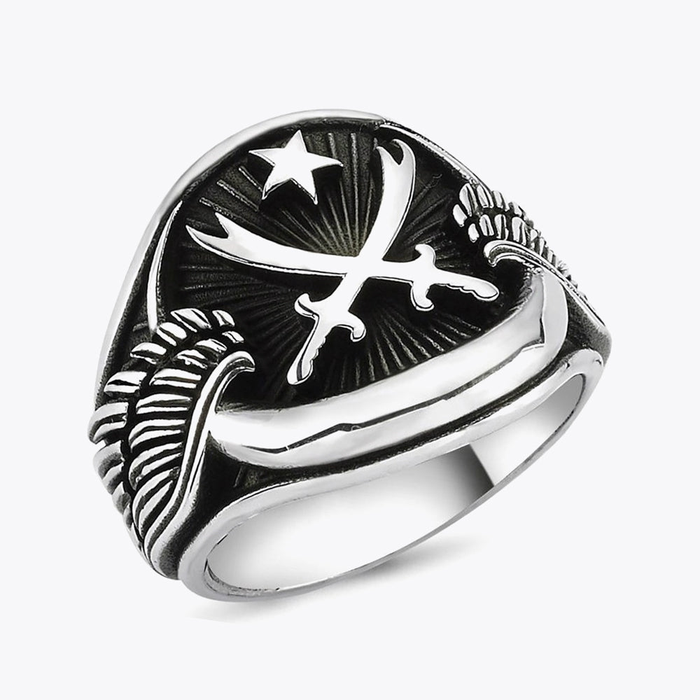 Osmanlı Tuğralı Kılıç Erkek Yüzük