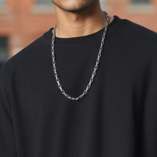 925 Ayar Gümüş Oksitli Erkek Halat Zincir