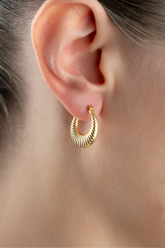 Altın Dalga Küpe – 925 Ayar Gümüş