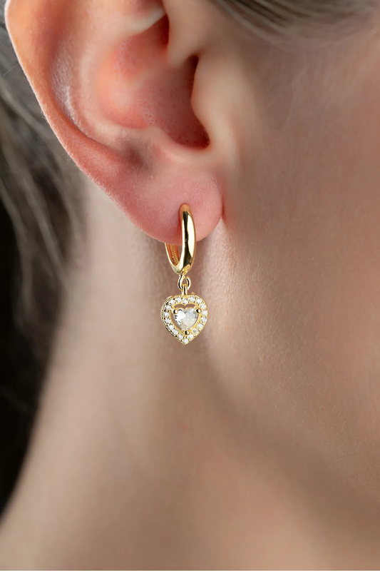 925 Ayar Gümüş Kalpli Küpe