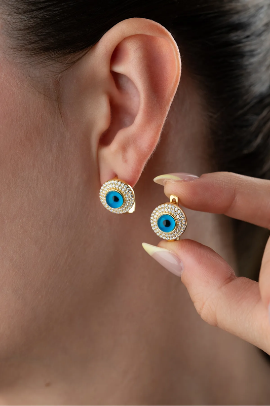 Ohrringe mit Nazar – 925 Silber