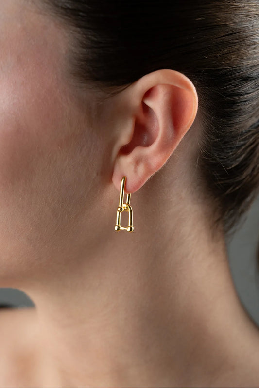 Modern Geometrik Sallantılı Küpe – 925 Ayar Gümüş