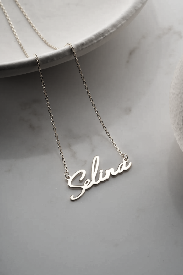 925 Sterling Silber Namenskette für Damen