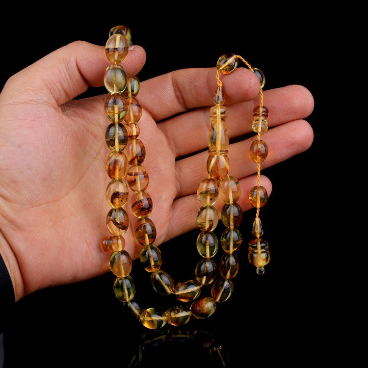 Large Amber Prayer Beads with System Tassel