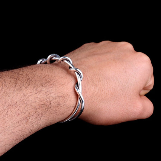 925 Sterling Silver Knit Bracelet - 8mm