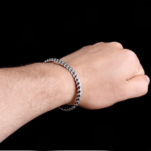Burgu Model 925 Sterling Silver Men's Bracelet