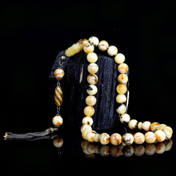 Amber Prayer Beads with Spherical Cut