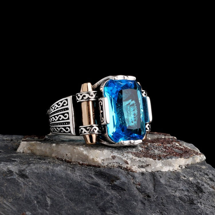 Blue Zircon 925 Sterling Silver Ring
