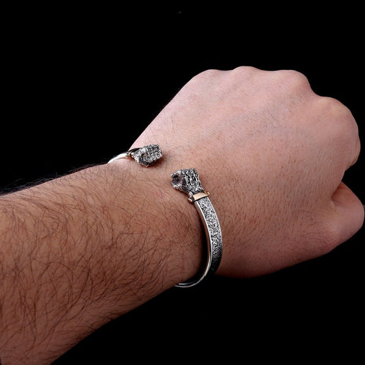 Silver Fist 925 Setting Men's Bracelet