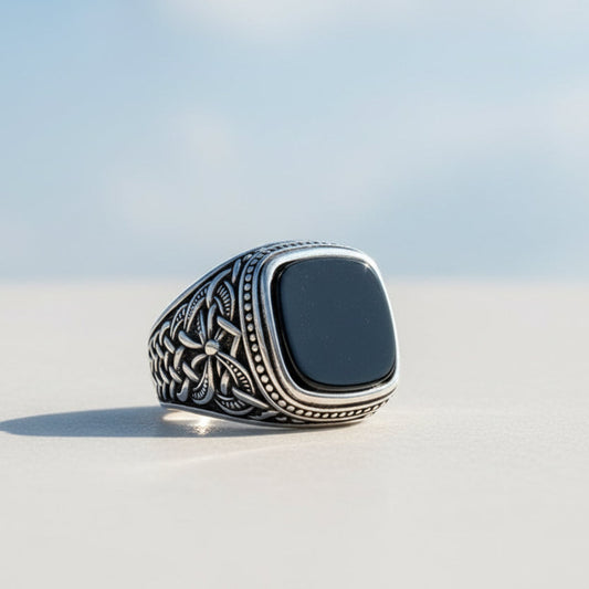 Onyx pierre 925 sterling argent d'hommes