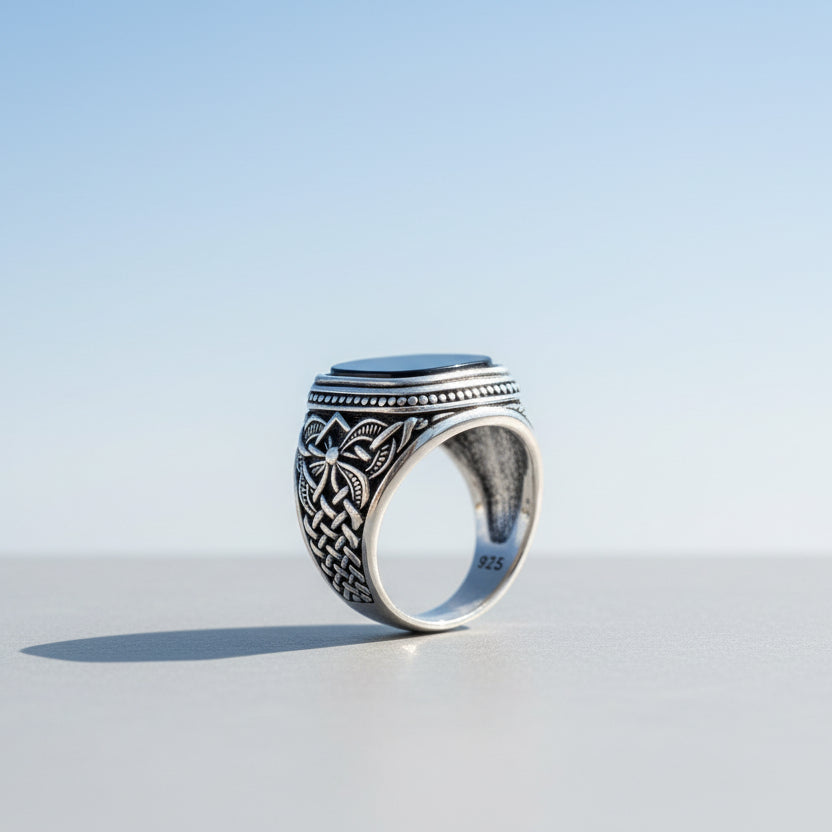 Onyx Stone 925 Sterling Silver Men Ring