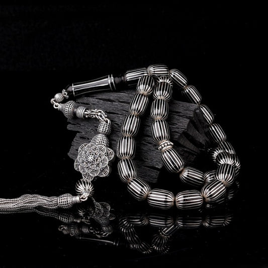 Efe Tesbih - 925 Sterling Silver Erzurum Oltu Stone