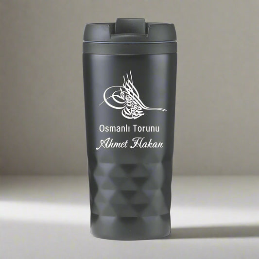 RVS Black Thermos Cup nommé Logolu