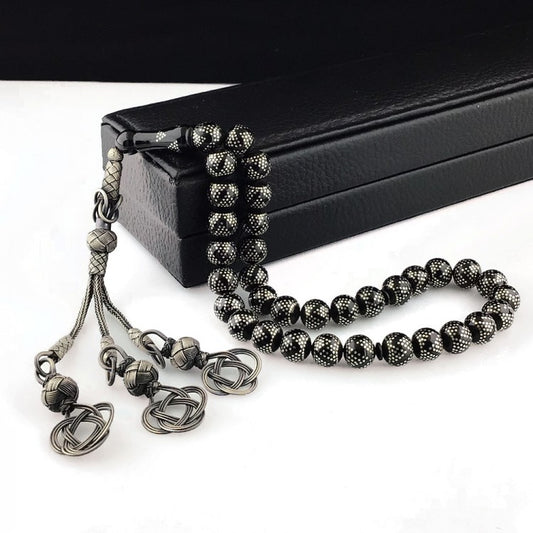 Black Fire Amber Rosary – Kazaziye with Tassels