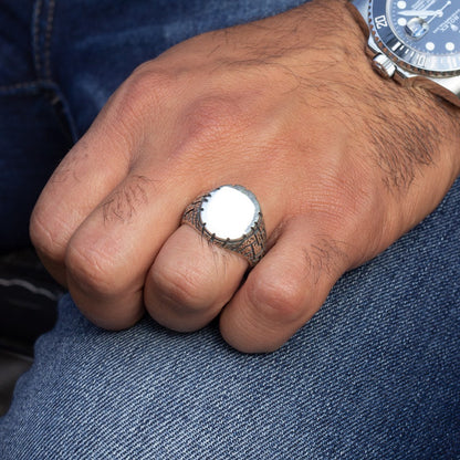 925 Anneau de la série de fosse en argent sterling