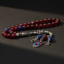 Trabzonspor Bordeaux-Blauer Achat Tesbih | 925 Silber