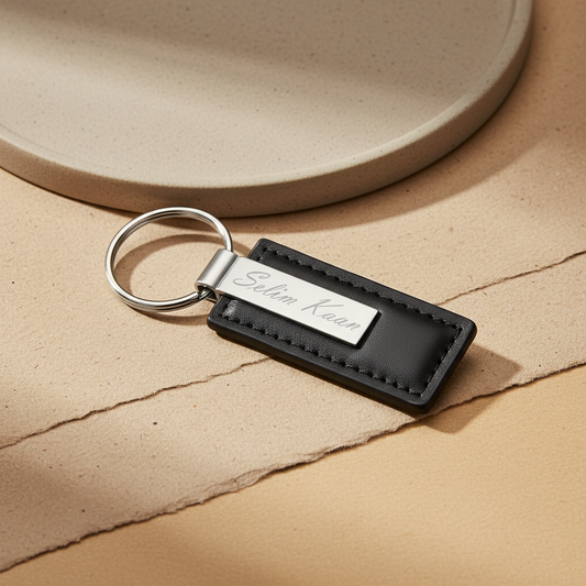Leather keychain name