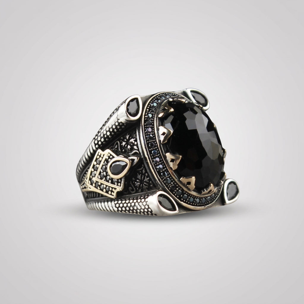 Black Royal Zirkonia Herrenring | 925 Silber