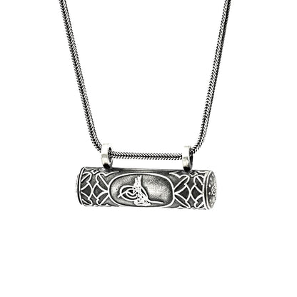 925 Ayar Gümüş Tuğralı Muska Kabı Kolye