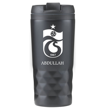 Cup thermos noir nommé personnalisé nommé