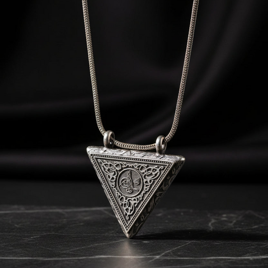 925 Sterling Silver Tughra Amulet Case Necklace