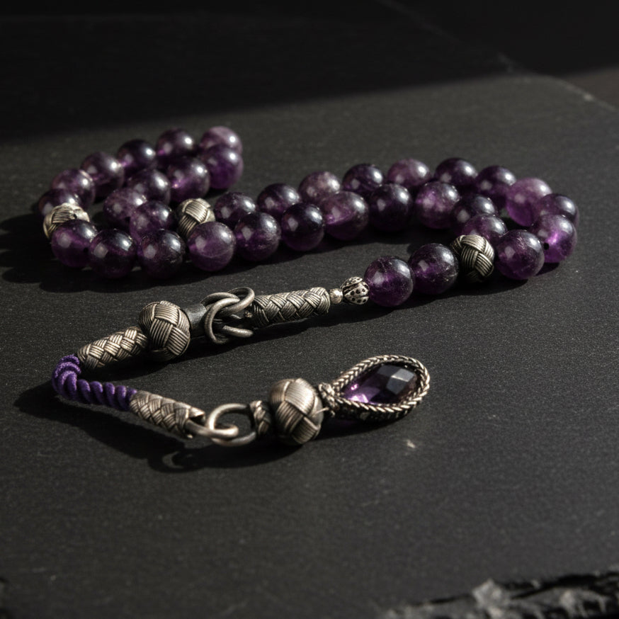 Amethyst Stone 1000 Setting Kazaz Tassel Rosary