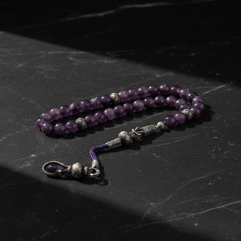 Amethyst Stone 1000 Setting Kazaz Tassel Rosary