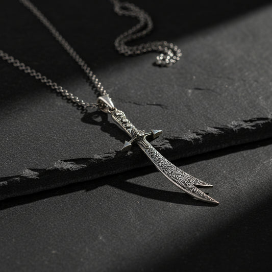 Zulfikar Sword Male 925 Sterling Silver Necklace