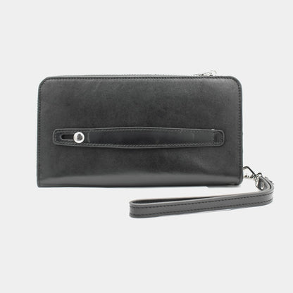 Portefeuille à main en cuir avec introduction par téléphone