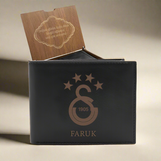 GS Logo Persönliche Portemonnaie mit Gravur aus Leder
