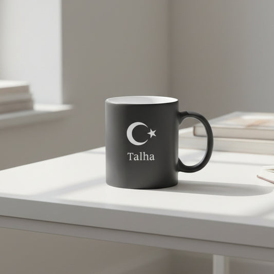 Moon Yıldız Coupe de porcelaine noire personnalisée