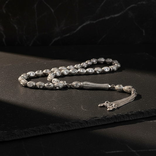 925 sterling silver rosary processed with zircon stones