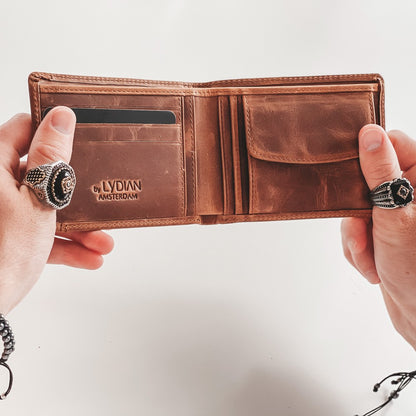 Kişiye Özel Kutulu Saatli Çakmaklı Deri Cüzdan Hediye Seti