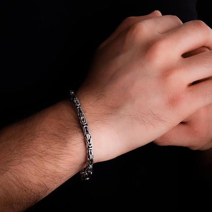 925 Sterling Silver Flat King Chain Bracelet 5mm