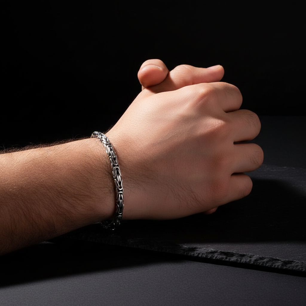 925 Sterling Silber Königskettenarmband 6mm