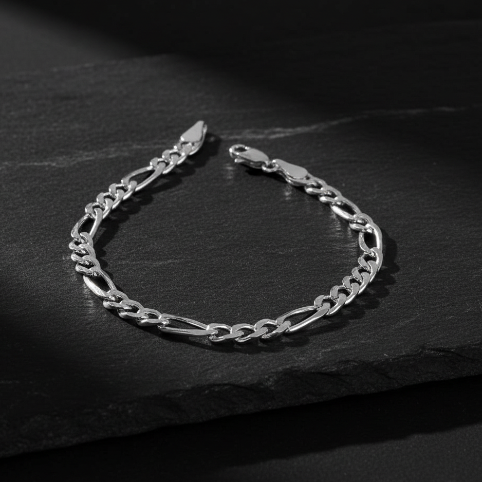 925 Sterling Silber Figaro armband