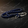 Personalized Dark Blue Fire Amber Tasbih | 925 Sterling Silver