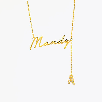 Collier en argent d'écriture de l'écriture manuscrite