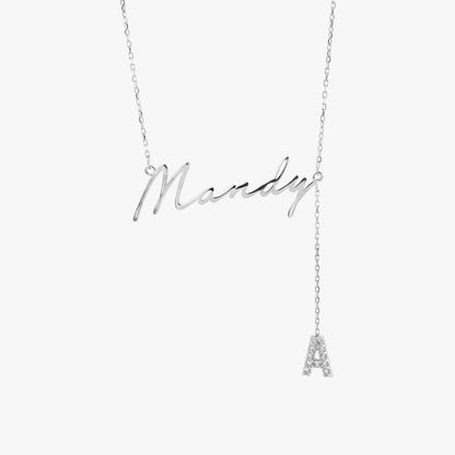 Collier en argent d'écriture de l'écriture manuscrite