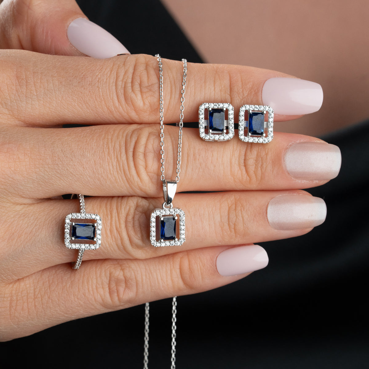 Blue Aura Parure Zircon Bleu | Argent 925