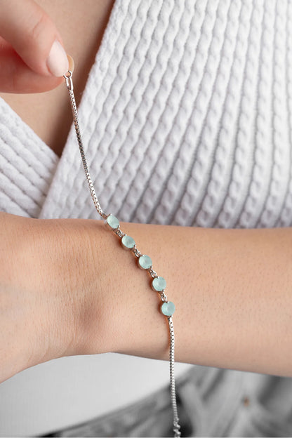 Aqua Parıltı 925 Ayar Gümüş Bileklik