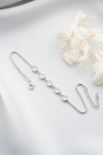 Pink sparkle 925 sterling silver bracelet