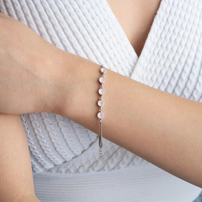 Pink sparkle 925 sterling silver bracelet