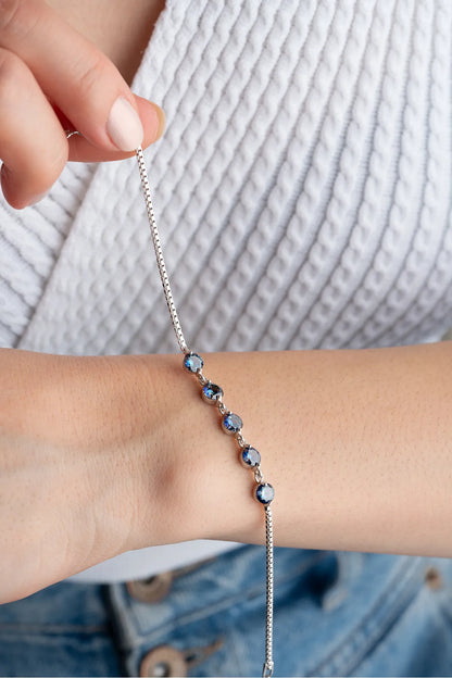 Gece Mavisi 925 Ayar Gümüş Bileklik