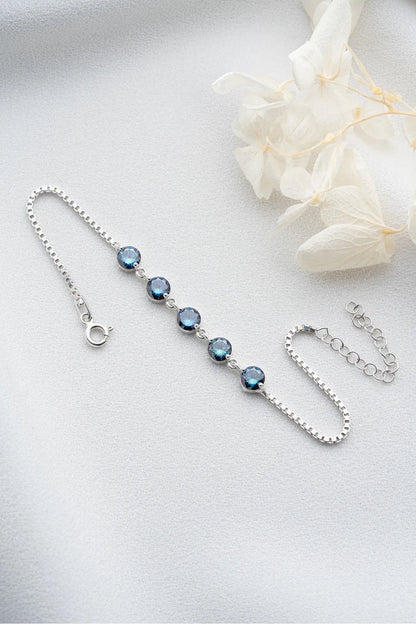 Gece Mavisi 925 Ayar Gümüş Bileklik