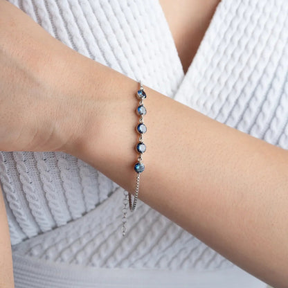 Gece Mavisi 925 Ayar Gümüş Bileklik