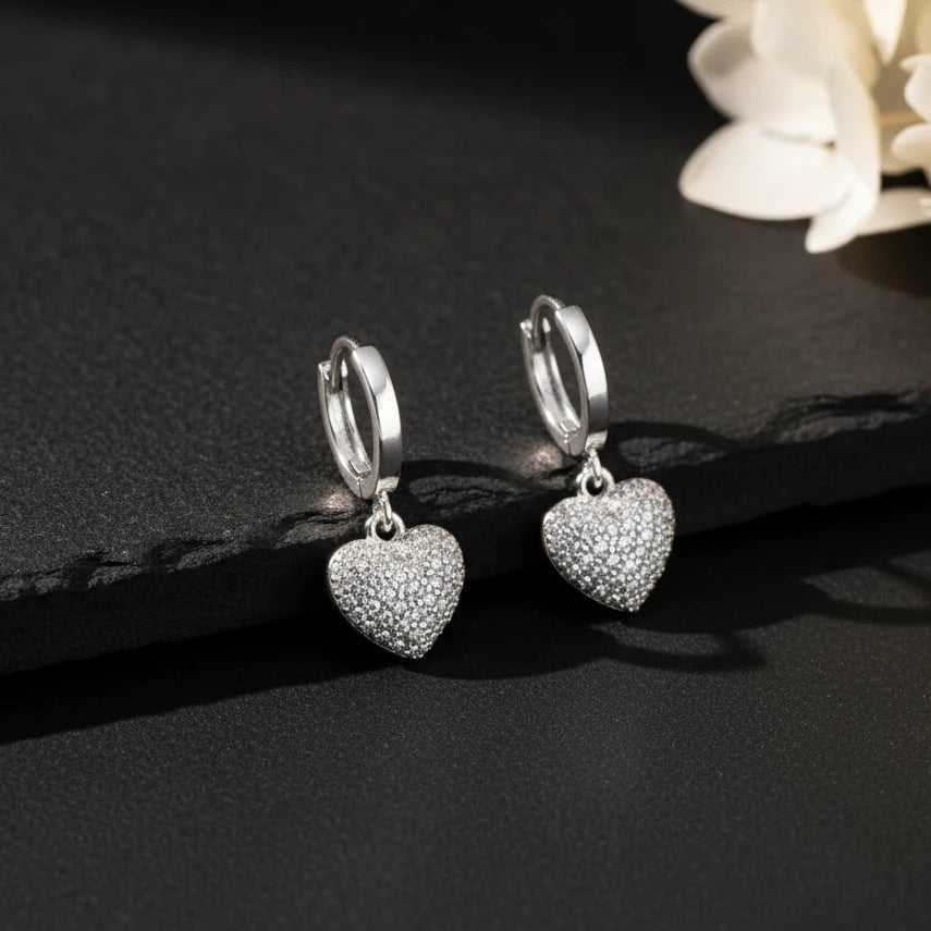Heart Spark - 925 Sterling Silver Earrings