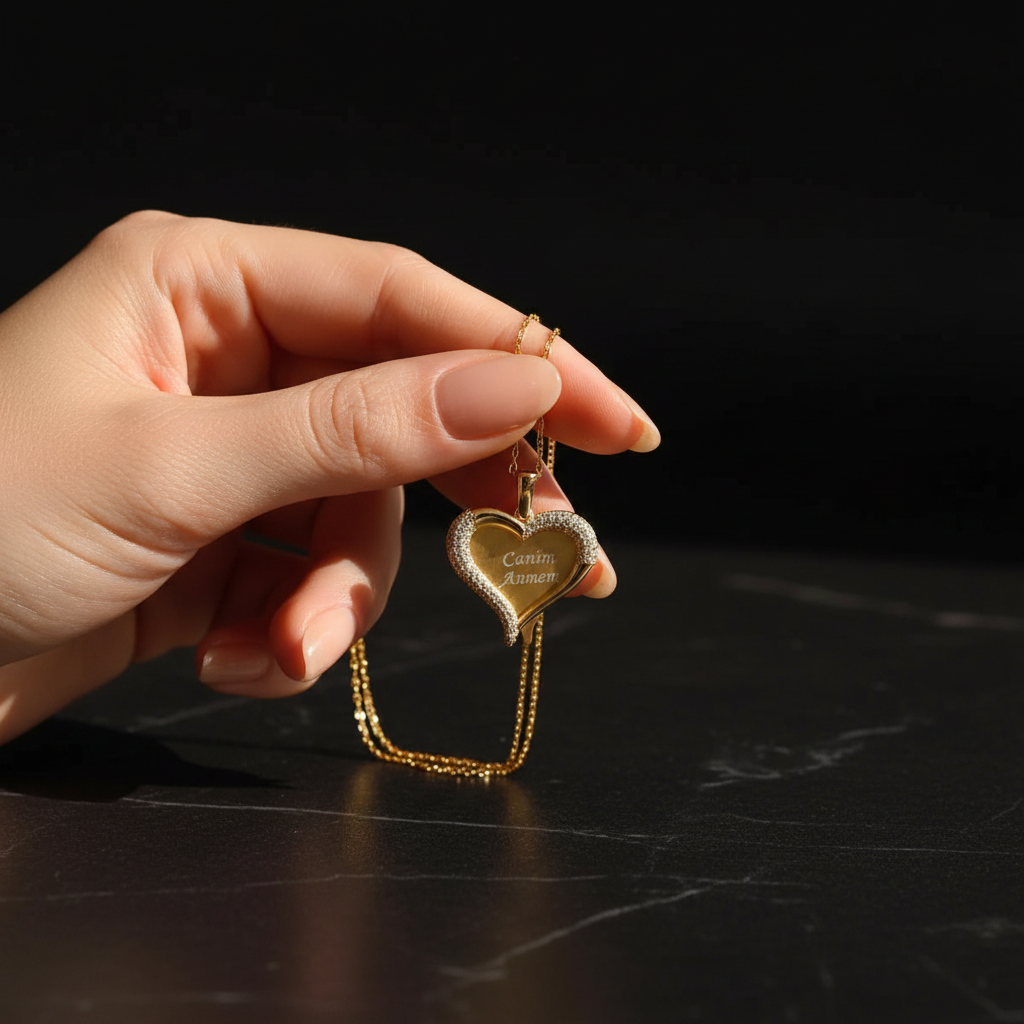 Personalisierte Herz Namenskette zum Muttertag