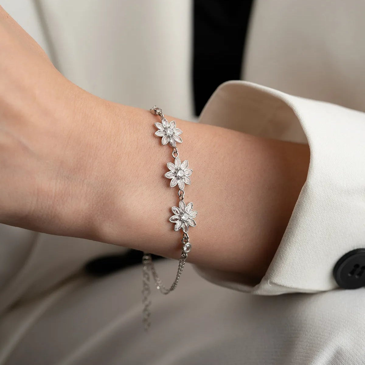 Lotus Sparkle 925 Sterling Silver Bracelet